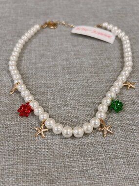 Betsey Johnson Jewelry Women's Starfish and Gift bows Pearl Necklace